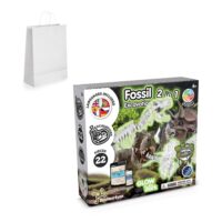 2 in 1 Fossil Excavation Kit II. Jeu éducatif livré avec un sac cadeau en papier kraft (90 g/m²), fabriqué à partir de matériaux certifiés FSC™ et d'autres matériaux certifiés