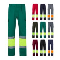 VL POSEIDON. Pantalon bicolore en sergé multipoches (210g/m²), en coton (20%) et polyester (80%)