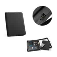 EMERGE FOLDER. Porte documents A4 en 300D polyester recyclé (100% rPET) avec fermeture éclair