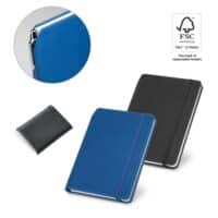 MORIAH. Bloc-notes A5 en PU avec pages lignées, fabriquées à partir de matériaux certifiés FSC™ et d'autres matériaux certifiés