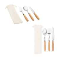 BOULUD. Set de 3 pièces en bois d'acacia