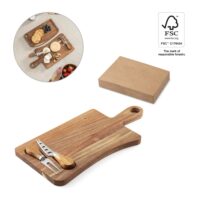 CASSIA. Plateau à fromage en bois d'acacia avec poignée, fabriqué à partir de matériaux certifiés FSC™ et d'autres matériaux contrôlés