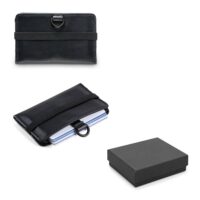 ORVYN. Porte-cartes en cuir avec blocage RFID pour 10 cartes