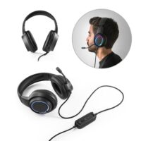 Thorne Headset RGB. Écouteurs avec câble de 2 m, microphone et lumières LED RVB en ABS
