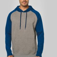 Sweat-shirt à capuche bicolore unisexe