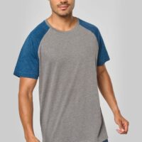 T-shirt triblend bicolore sport manches courtes unisexe