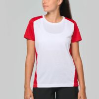 T-shirt de sport écoresponsable bicolore femme